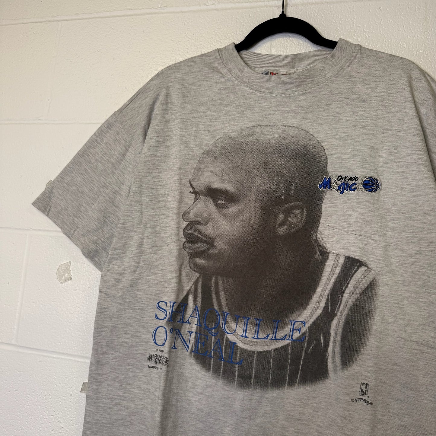 90's Orlando Magic Shaq Nutmeg NBA T-shirt Sz L (B2369)
