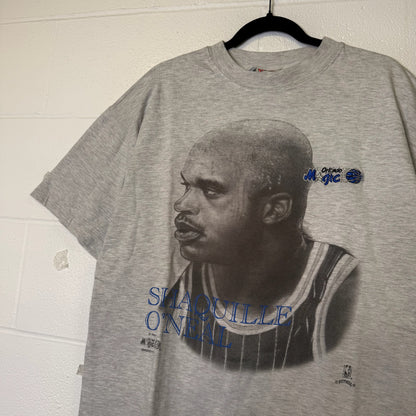 90's Orlando Magic Shaq Nutmeg NBA T-shirt Sz L (B2369)