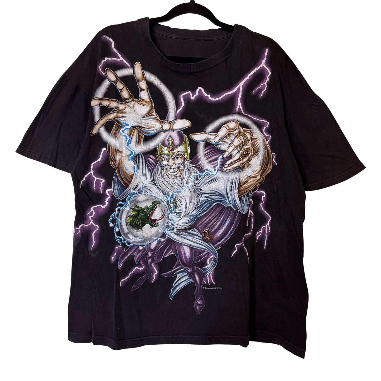 90s Wizard American Thunder Lightning T-shirt (B2521)