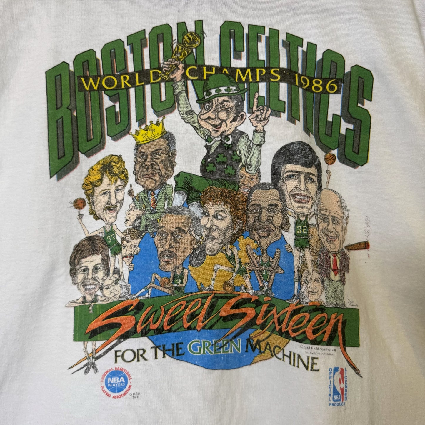 1986 Boston Celtics Sweet Sixteen NBA T-shirt Sz XL (B2572)
