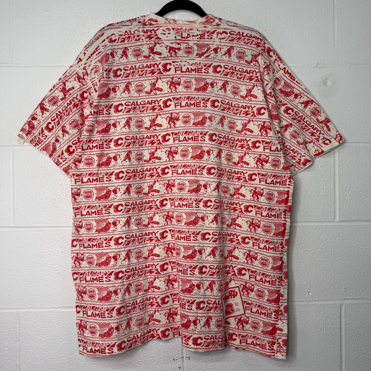 90s Calgary Flames NHL AOP T-Shirt Sz 2XL