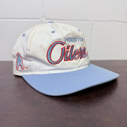 90s Houston Oilers Sports Specialties Script Snapback Hat