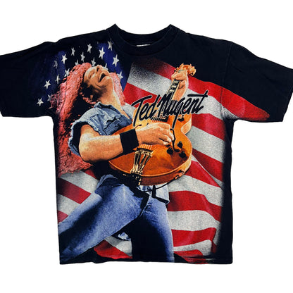 90s Ted Nugent One Nation T-shirt Sz L (A3039)