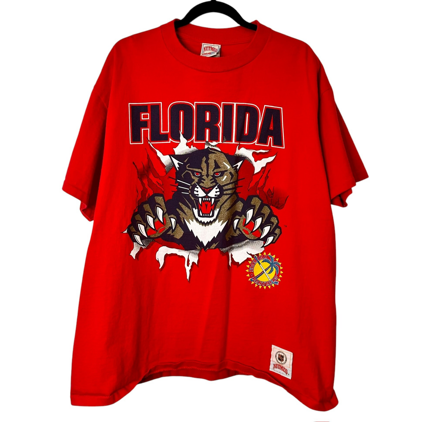 90's Florida Panthers NHL Nutmeg Breakthrough T-Shirt Sz XL(A715)