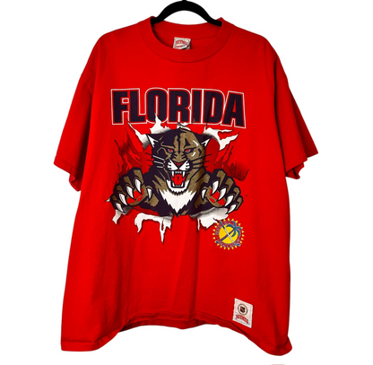 90's Florida Panthers NHL Nutmeg Breakthrough T-Shirt Sz XL(A715)