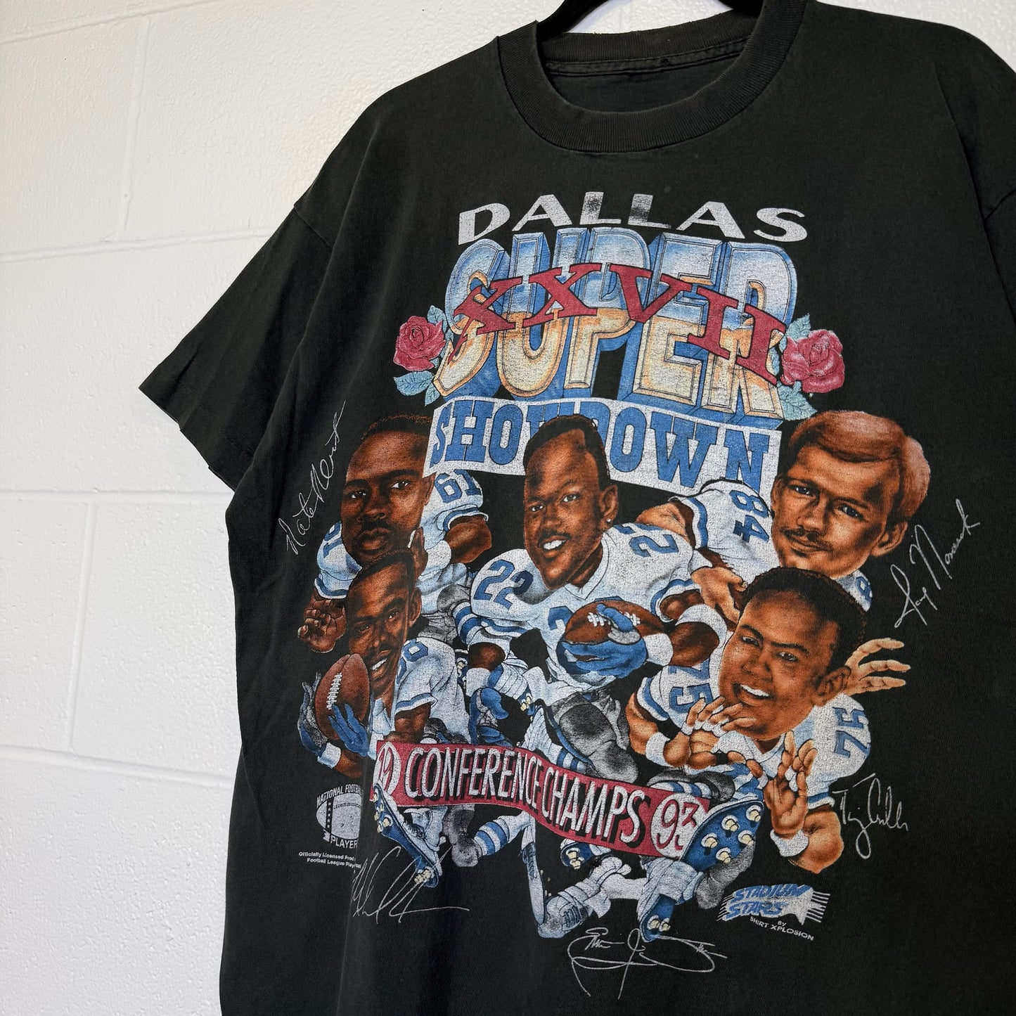 1993 Dallas Cowboys Caricature Super Showdown Champions T-shirt (B2975)