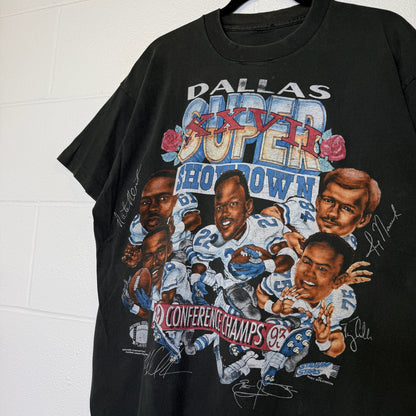 1993 Dallas Cowboys Caricature Super Showdown Champions T-shirt (B2975)