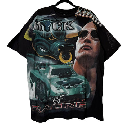 2000s The Rock NASCAR AOP WWF T-Shirt Sz 2XL (B2148)