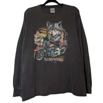 1989 Harley Davidson 3D Emblem Long Sleeve T-Shirt Sz L (B2263)