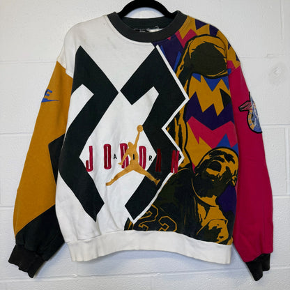 90s Jordan Nike NBA All Over Print Crewneck Sz L (B2887)