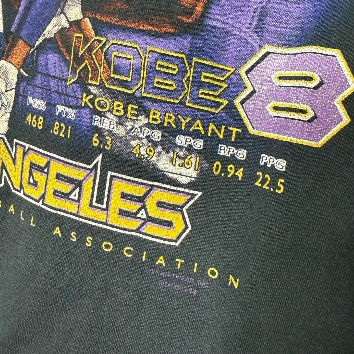 90's LA Lakers Kobe Bryant NBA T-Shirt Sz L (B2577)