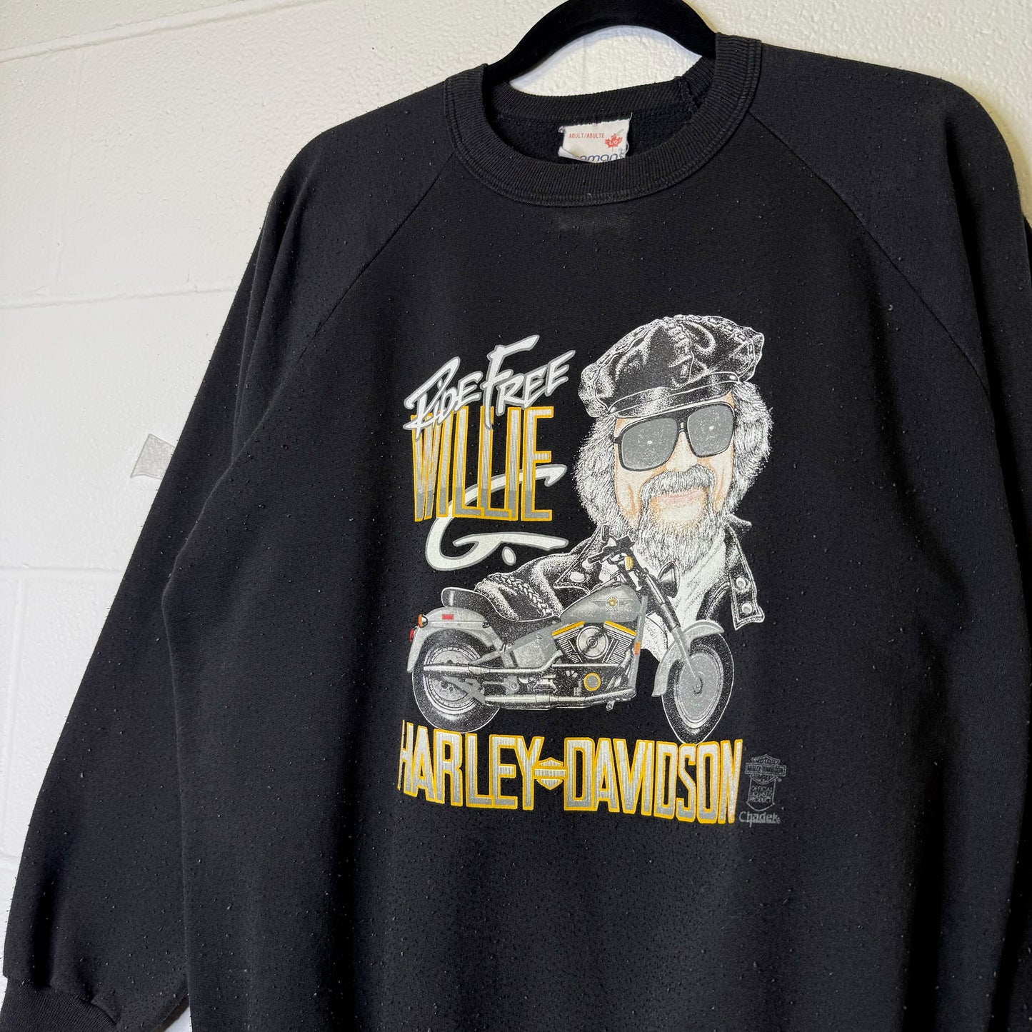 90's Harley Davidson Saskatoon Saskatchewan Crewneck Sz L (B1436)
