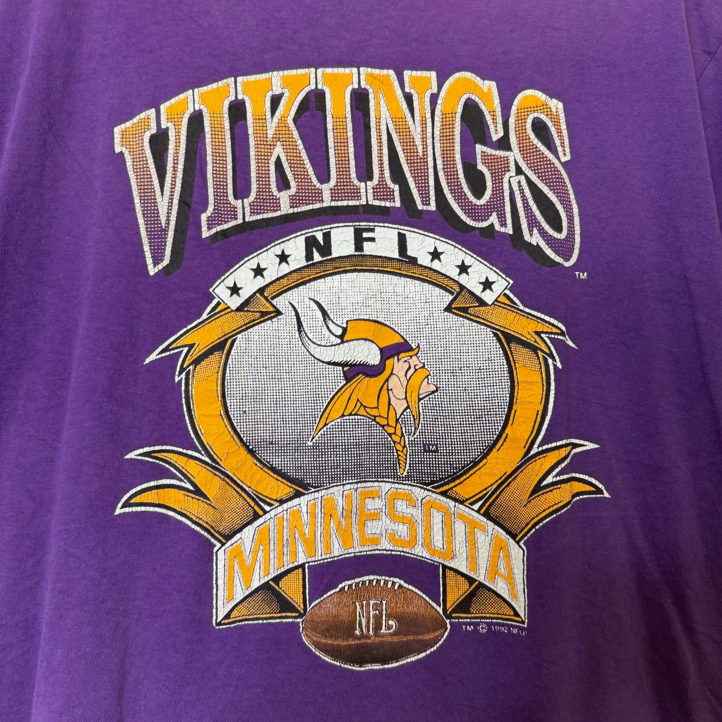 1992 Minnesota Vikings NFL T-shirt Sz XL (B574)