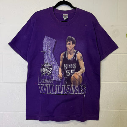 90s Jason Williams Sacramento Kings NBA  T-shirt size Large (B2485)