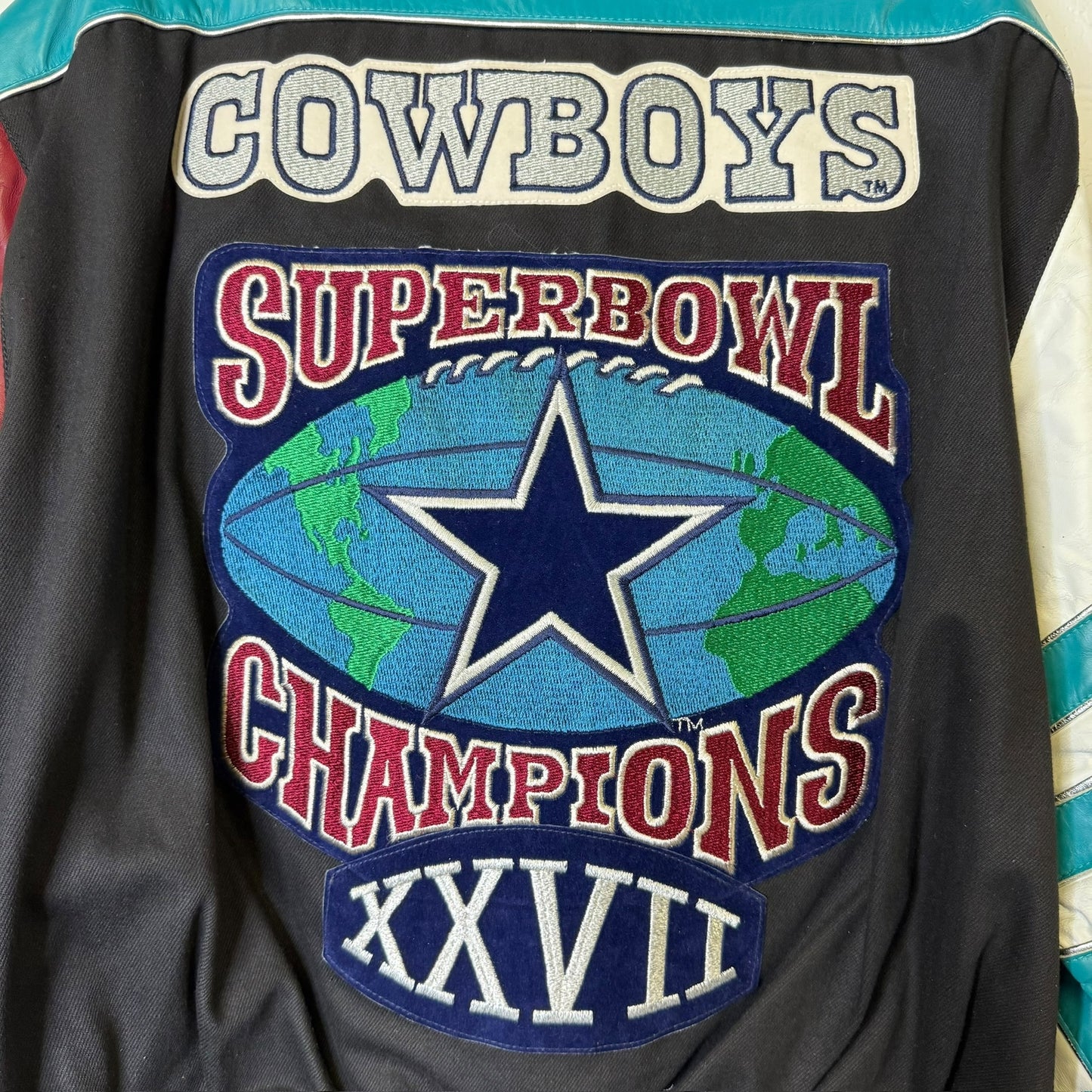 1992 Dallas Cowboys NFL Superbowl Champs Jeff Hamilton Letterman Jacket