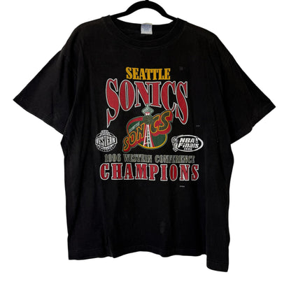 90's Seattle Supersonics NBA T-shirt Sz L (B691)
