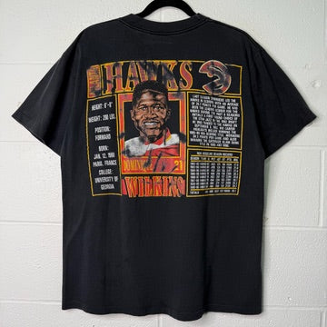 90s Atlanta Hawks Dominique Wilkins Nutmeg NBA Stats T-Shirt Sz L