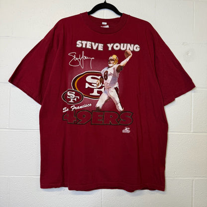 90's San Francisco 49ers Steve Young NFL T-shirt Sz XL (B575)