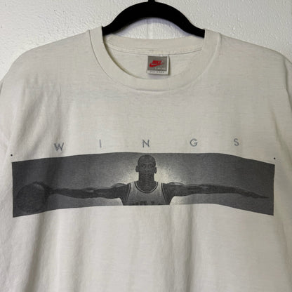 90s Michael Jordan Wings Nike Basketball T-shirt Sz L (B1615)