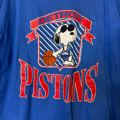 80's Snoopy Detroit Pistons NBA T-Shirt Sz XL (B2189)