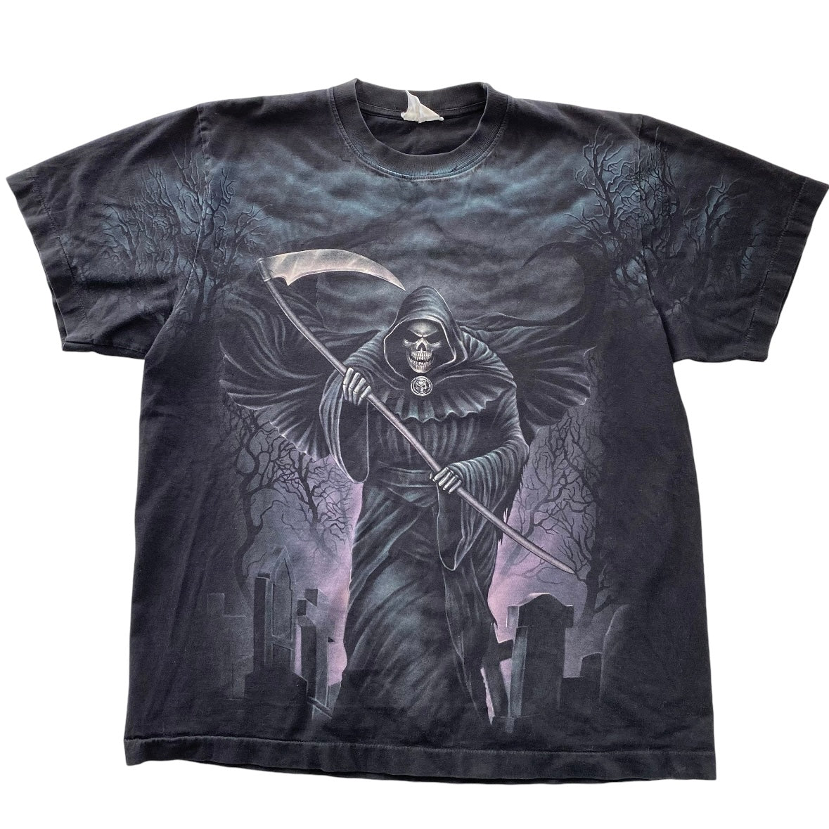 90's Grim Reaper AOP Shirt Sz XL