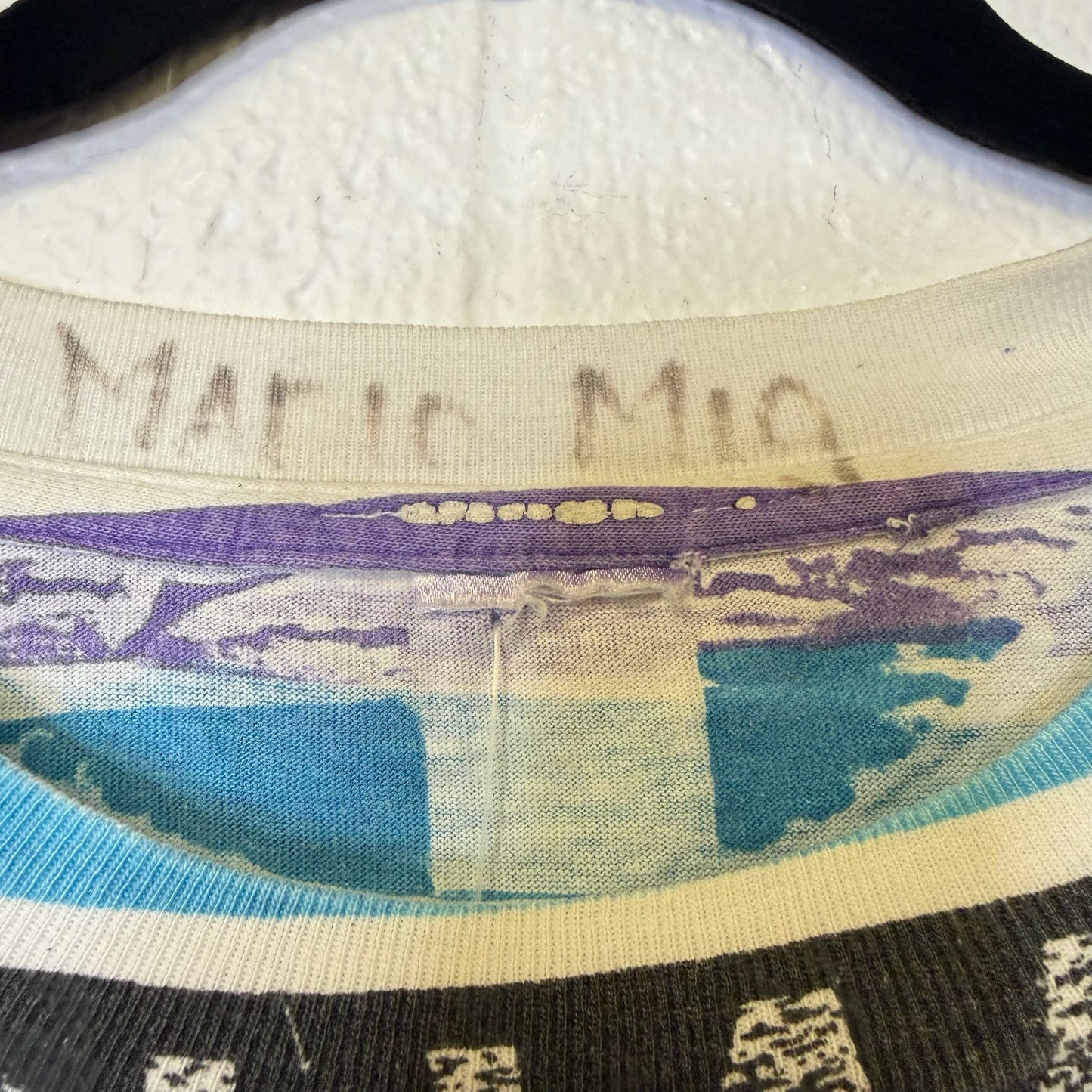 90's Charlotte Hornets AOP NBA Magic Johnson Tees T-Shirt Sz XL (B2186)