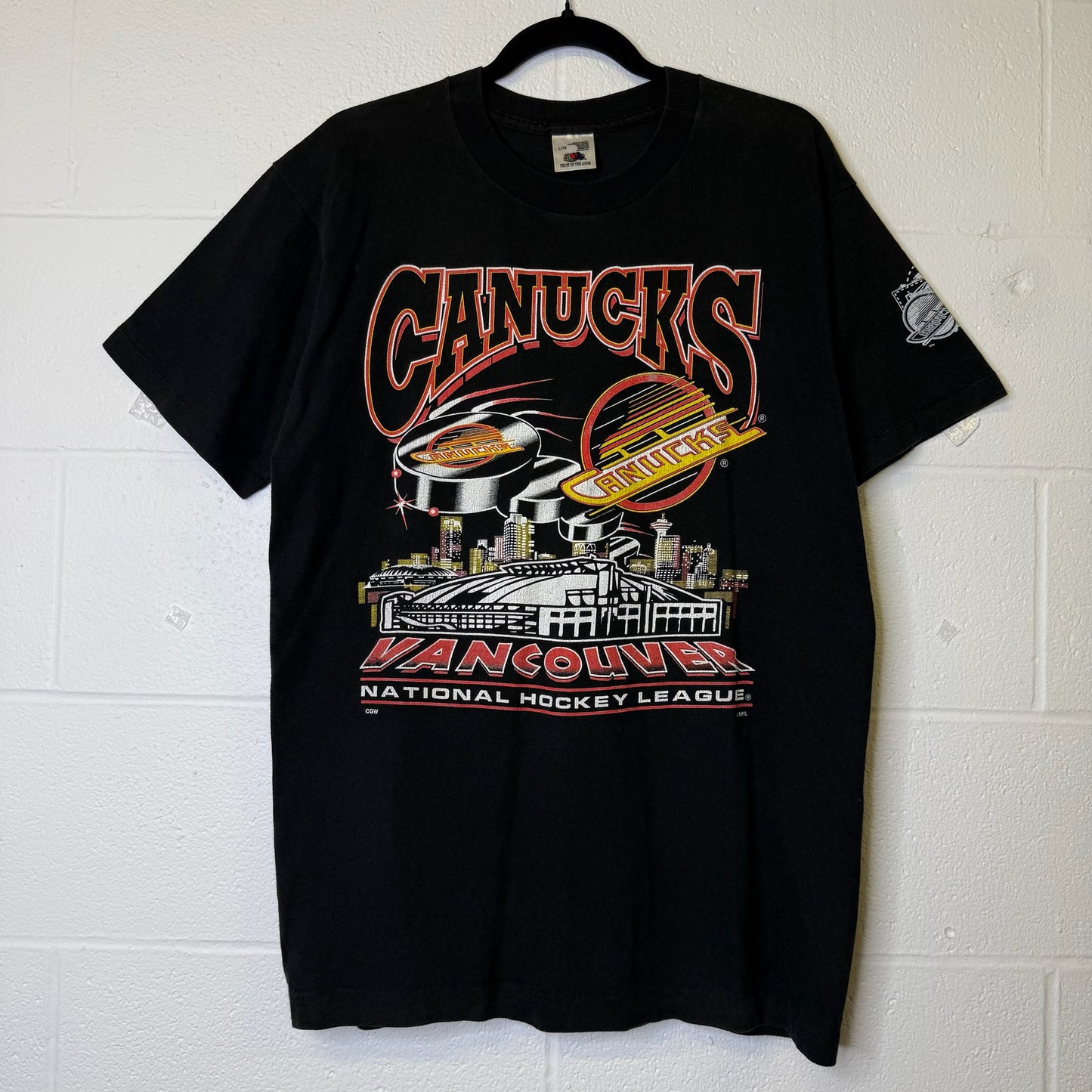 90's Vancouver Canucks NHL T-shirt Sz L (B643)