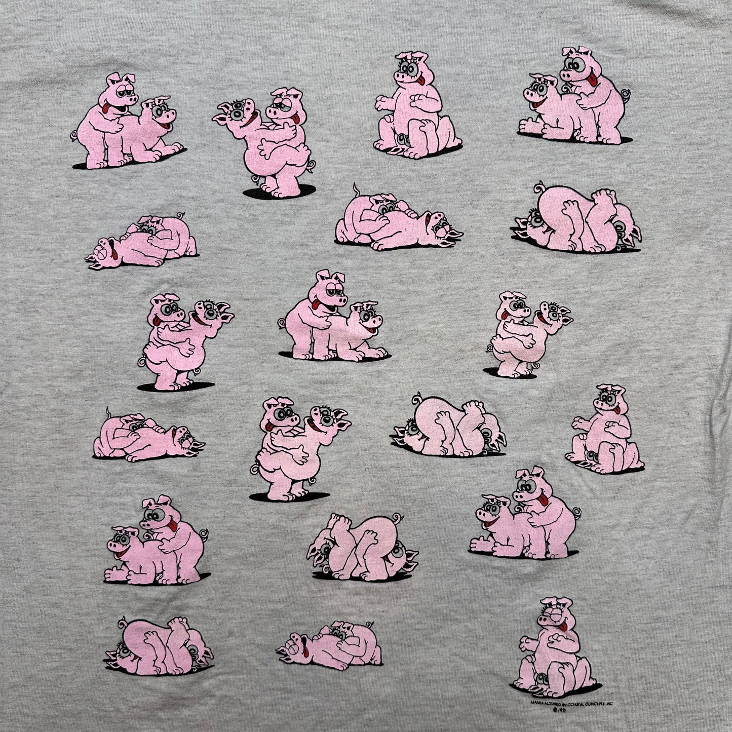 1991 Pigs Sex Positions T-Shirt Sz L (A6033)