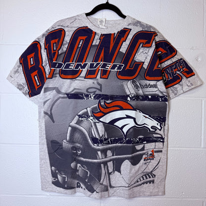 1997 Denver Broncos NFL Spellout T-shirt Sz L (B2342)