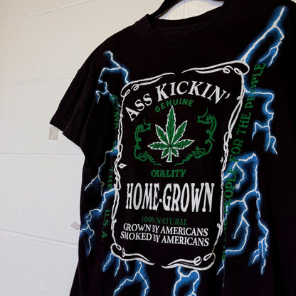 90s 420 Weed American Thunder Lightning T-shirt (B2520)