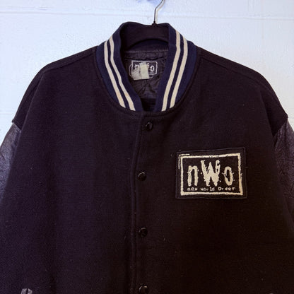 90's NWO Wrestling Letterman Leather/Wool Jacket Sz L