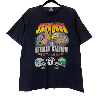 90's Showdown Philadelphia Eagles vs Dallas Cowboys Salem NFL  T-Shirt Sz L (B1606)