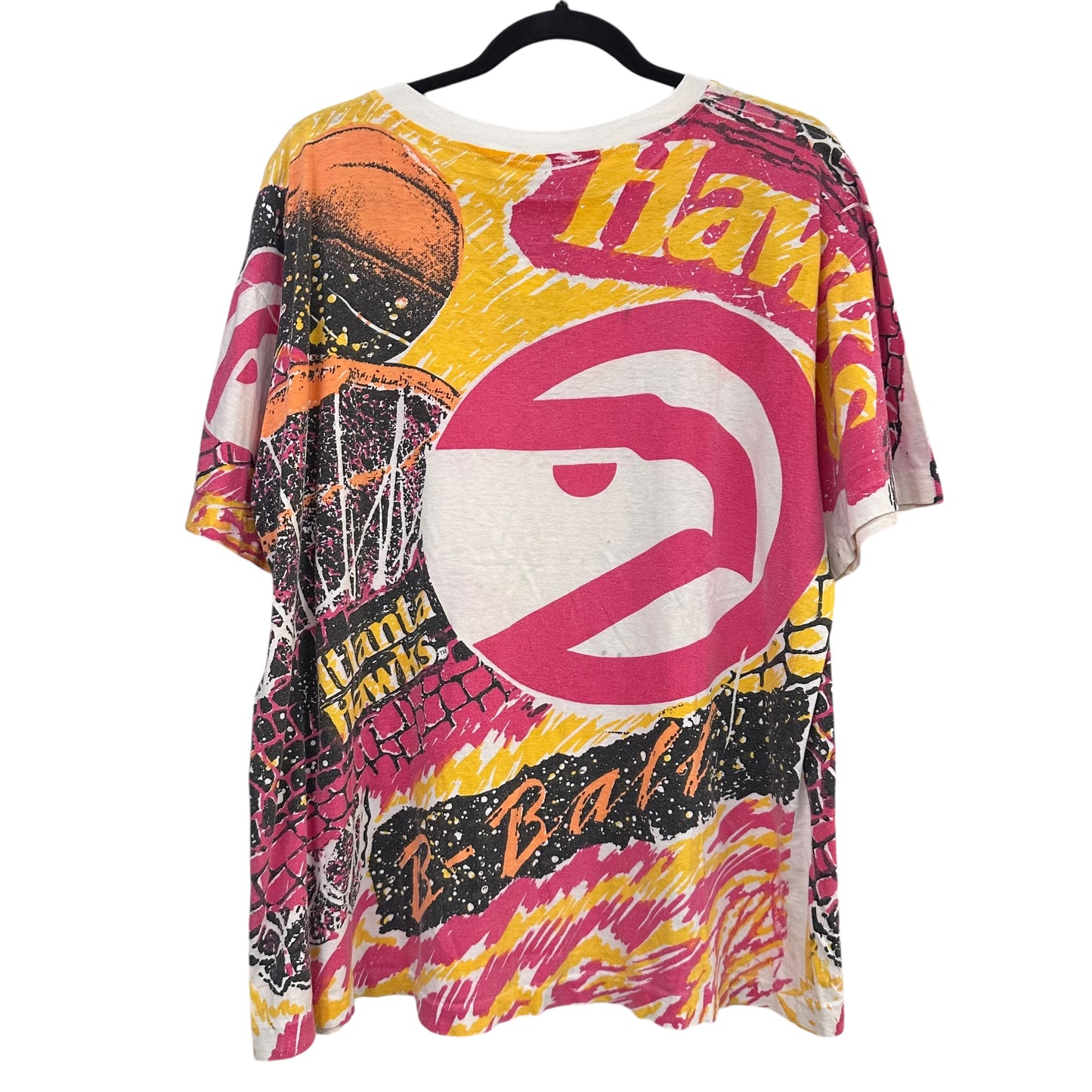 90s Atlanta Hawks AOP T-Shirt Sz L (A5863)