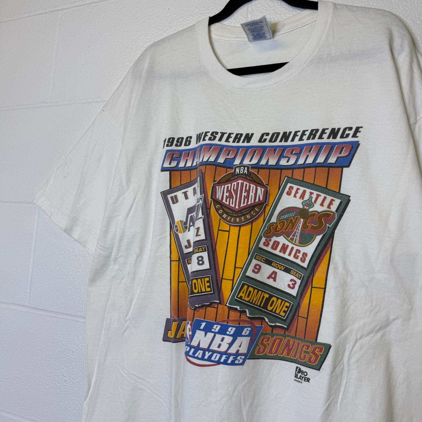 90's Utah Jazz vs Seattle Supersonics NBA T-Shirt Sz XXL (B2900)