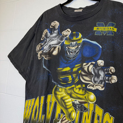 90s Michigan Wolverines NCAA Football T-Shirt Sz XL (B2875)