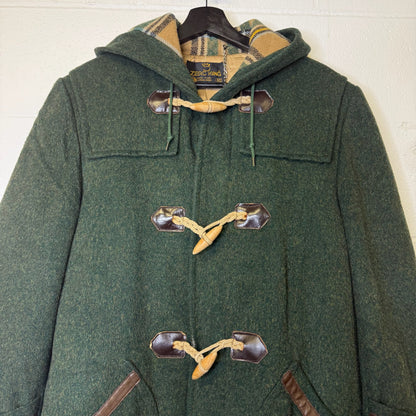 Vtg Duffle Coat by Zero King Jacket Sz M (B1779) Virgin Wool