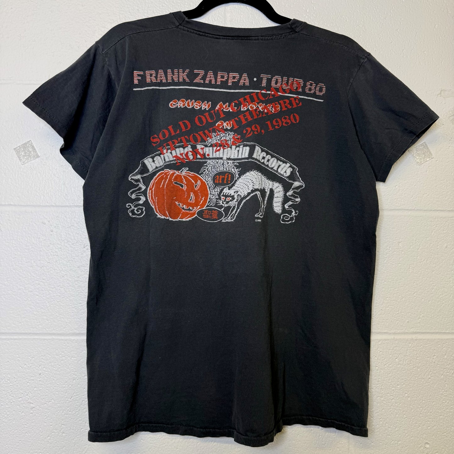 1980 Frank Zappa Barking Pumpkin Tour T-Shirt Sz M (B2282)