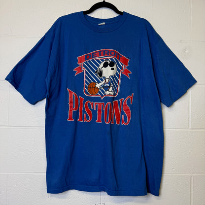 80's Snoopy Detroit Pistons NBA T-Shirt Sz XL (B2189)