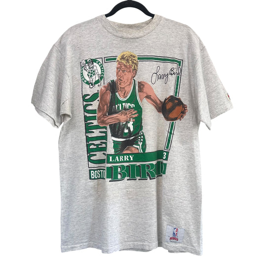 90s Larry Bird Celtics Nutmeg Player Card T-shirt Sz XL (A4592)