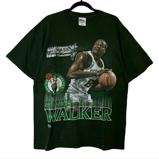 90s Antoine Walker Boston Celtics NBA T-Shirt Sz L (B2580)
