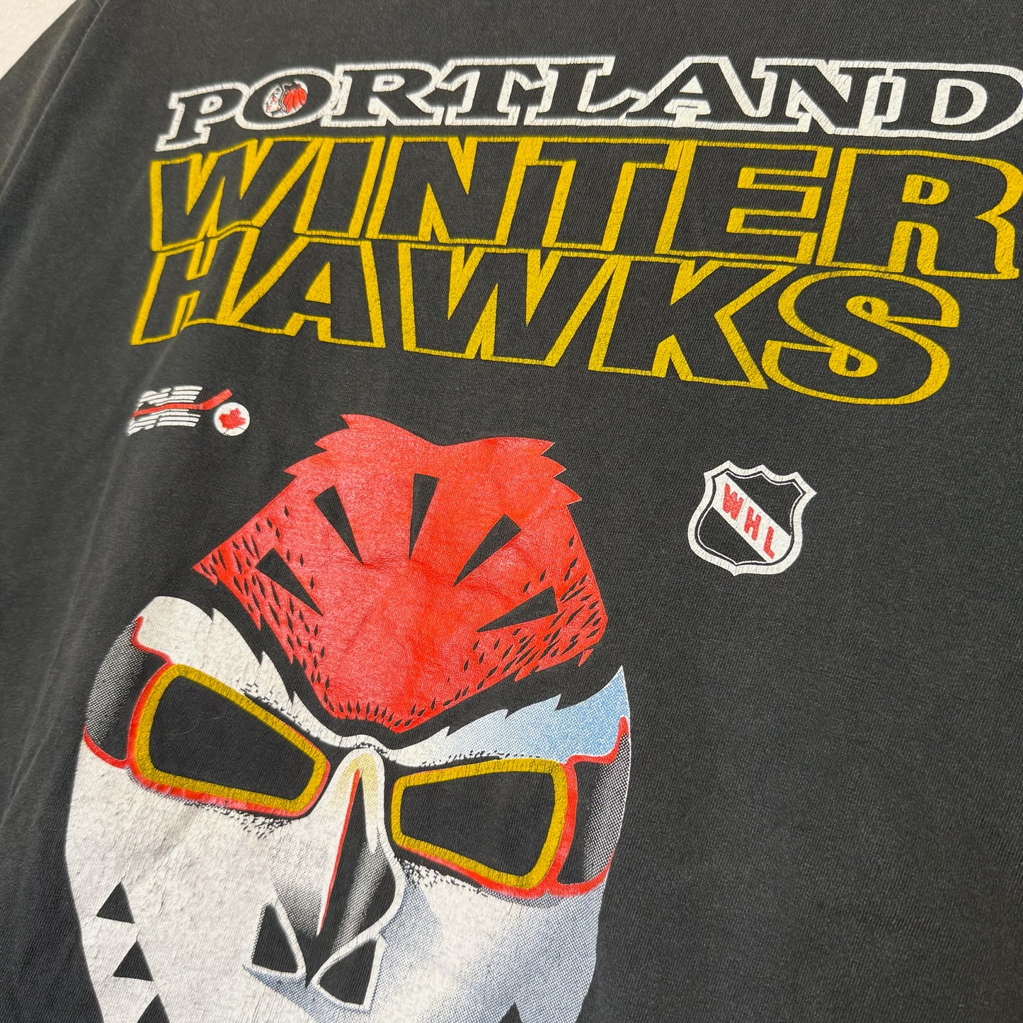 90s Portland Winterhawks Minor League Hockey T-Shirt Sz L (B2821)