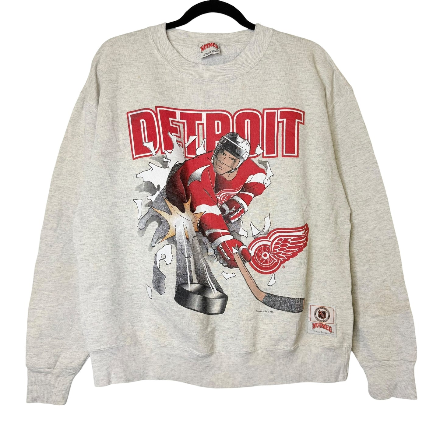 90s Detroit Red Wings Nutmeg Breakthrough Crewneck Sz L (B2074)
