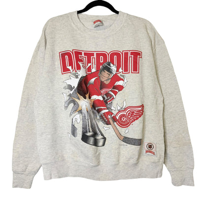 90s Detroit Red Wings Nutmeg Breakthrough Crewneck Sz L (B2074)