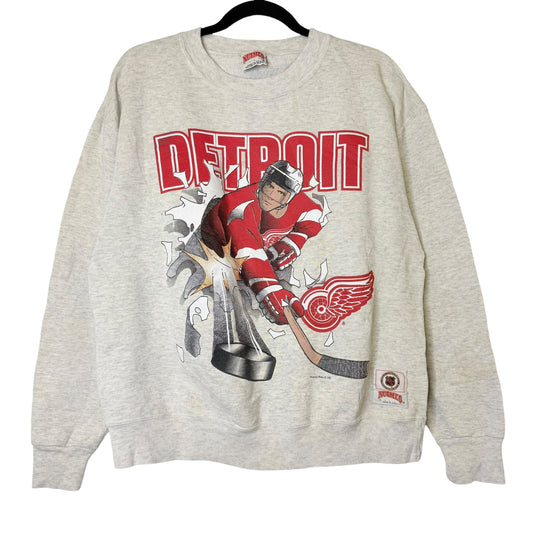 90s Detroit Red Wings Nutmeg Breakthrough Crewneck Sz L (B2074)