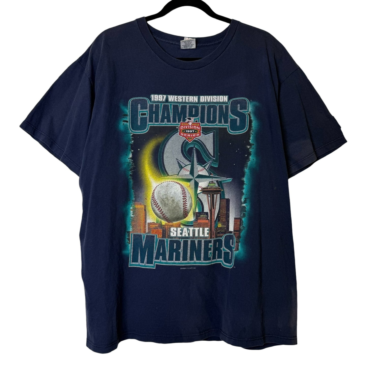 1997 Seattle Mariners Skyline MLB T-shirt Sz L (B641)