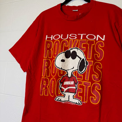 90s Houston Rockets Snoopy Peanuts T-Shirt Sz XL (B2568)