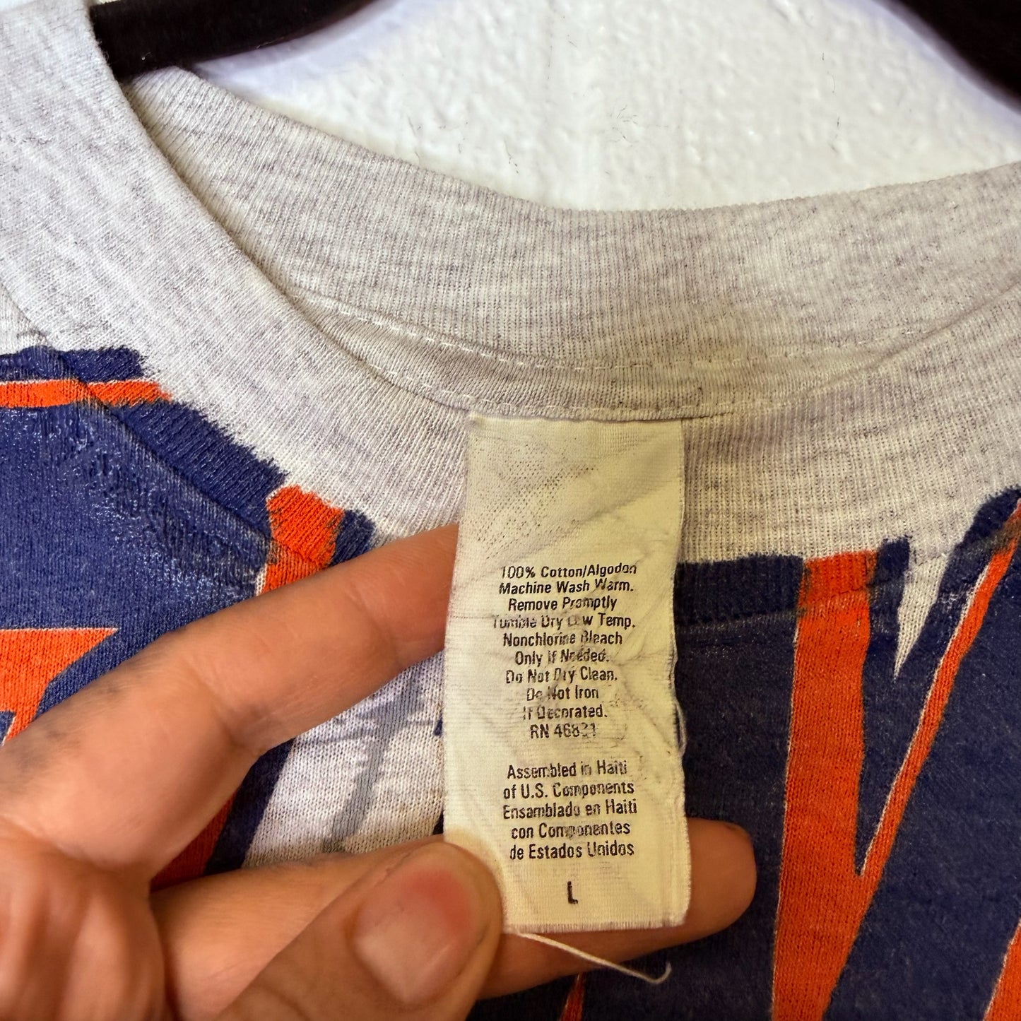 1997 Denver Broncos NFL Spellout T-shirt Sz L (B2342)