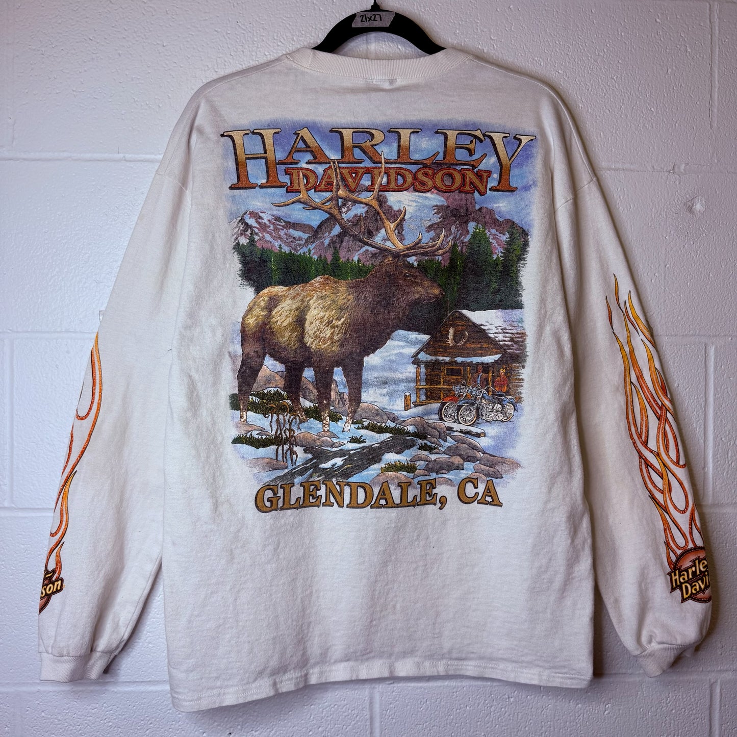 1995 Harley Davidson Glendale CA Long Sleeve Shirt Sz L (B2385)