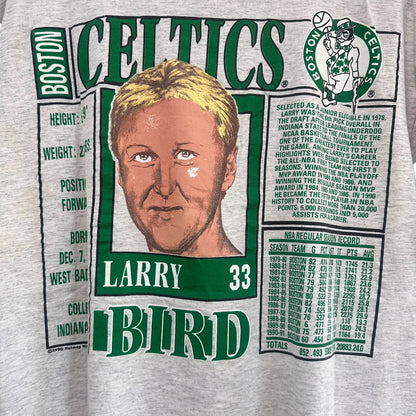 90s Larry Bird Celtics Nutmeg Player Card T-shirt Sz XL (A4592)