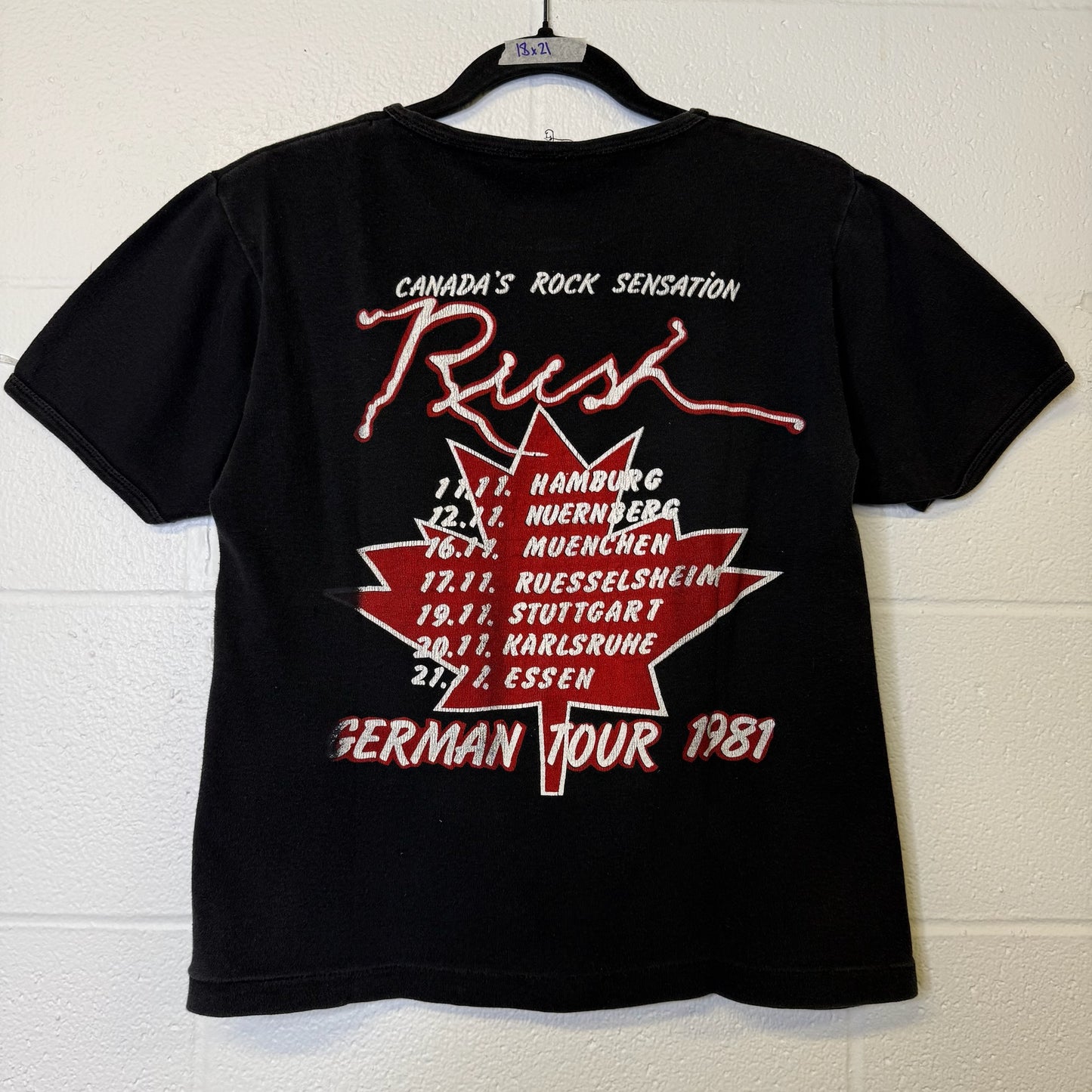 1981 Rush German Tour T-Shirt Sz M (B400)